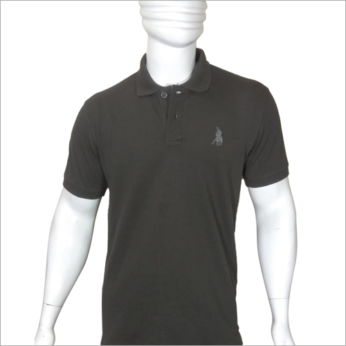 Mens Grey Polo T-Shirt - Soft Fabric, Sizes: S, M, L, XL, Grey Color, Short Sleeves, Mandarin Collar, Fade & Shrinkage Proof