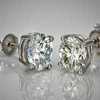 Simulated Diamond Stud Earrings - 6mm Round-cut | 925 Sterling Silver, 1.7 Carat Weight, White Color, Unisex Design