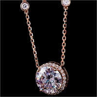 Simulated Diamond Halo Pendant - 10mm Round Cut, 925 Sterling Silver | 3.5 Carat, White Color, Unisex For Engagement & Anniversary