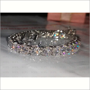 5mm Round Cut Simulated Diamond Solitaire 925 Sterling Silver Bracelet