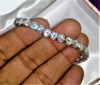 25ctw Round Cut Simulated Diamond 8" 925 Sterling Silver Bracelet