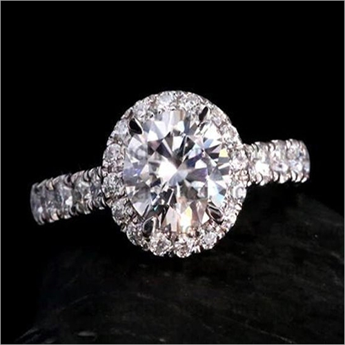 8Mm Round Cut Simulated Diamond Halo Engagement Ring 925 Sterling Silver Ring Gender: Women