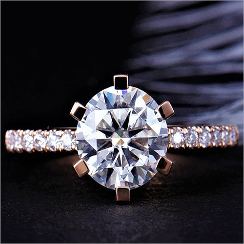 8Mm Round Cut Simulated Diamond Anniversary & Wedding Silver Ring Gender: Women