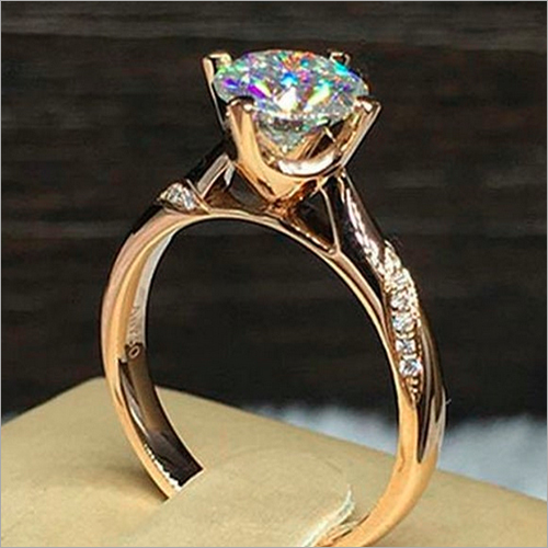8Mm Round Cut Simulate Diamond Solitaire Engagement Sterling Silver Ring Gender: Women