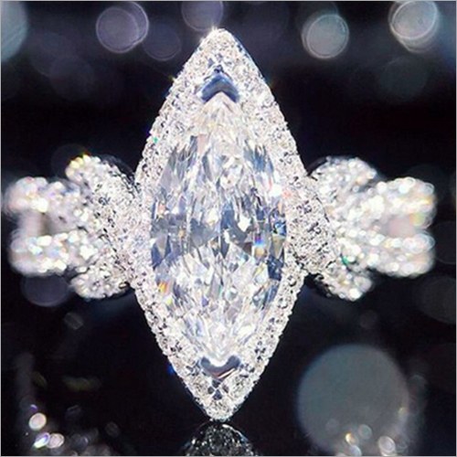 10X5Mm Marquise Cut Simulated Diamond Halo Engagement Silver Ring Gender: Women
