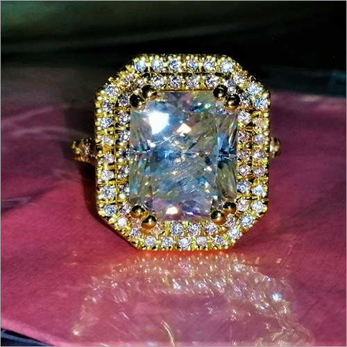 Radiant Cut Simulated Diamond Double Halo Engagement Ring Gender: Women