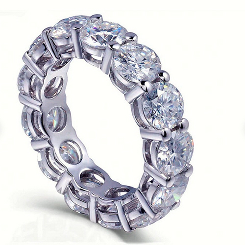 4Mm Round Cut Simulated Diamond Solitaire Wedding Band 925 Sterling Silver Ring Gender: Women