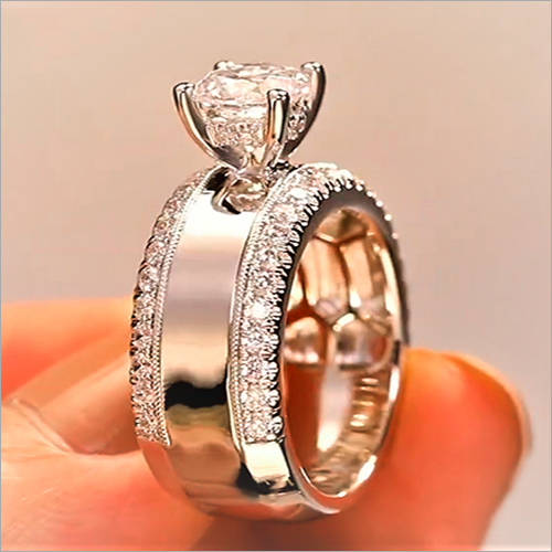 6mm Rund Cut Simulated Diamond Prong Setting Solitaire Engagement Ring - 925 Sterling Silver, Size 4 to 12 Available, Golden Color, 0.95 Carat Round Brilliant Cut Diamond