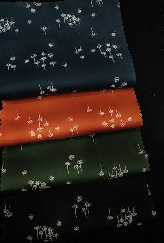 Drill Lycra Printed Fabrics - 100% Cotton Fabric for Garment | Dobby Style, Printed Texture