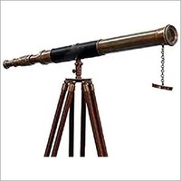 Nauticalmart Brass Telescope Tripod Stand Floor Standing Vintage Marine Decor
