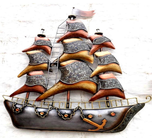 Metal Ship Mosaic With Led Wall Art Manufacturer Supplier From Delhi