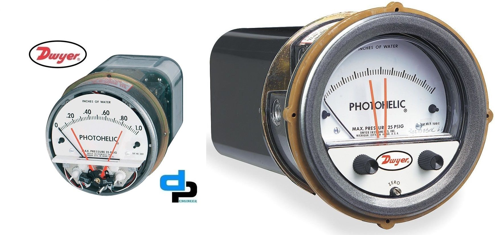 Dwyer A3300-500PA Photohelic Pressure Switch Gauge