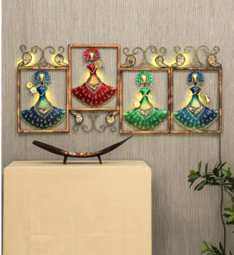 Eco-Friendly Multicolored Musicians Lady Metal Wall Art