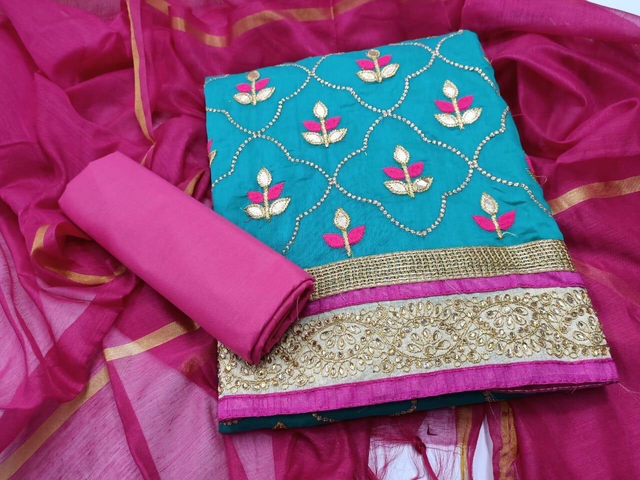 GOTA PATI WORK DRESS MATERIAL