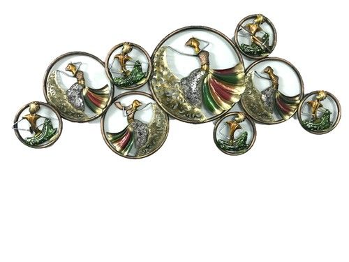 Mosaic Lady In Ring metal wall decor