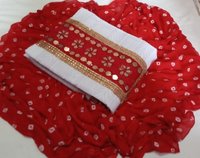 Party Wear Dress - Pc Cotton With Ton To Ton Work, Semi Stitched Free Size, Multi Color, Embroidery Gota Work | Anti Uv, Quick Dry, Non Toxic, Plus Size