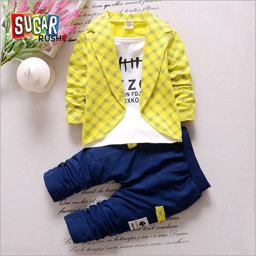 Baby Jacket With Check Pant Set