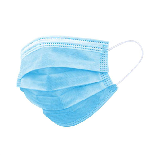 3 Ply Face Mask - Non Woven Microfiber, Sky Blue Color | High Filtration Capacity, Disposable with Smart Pulls Dispenser Box
