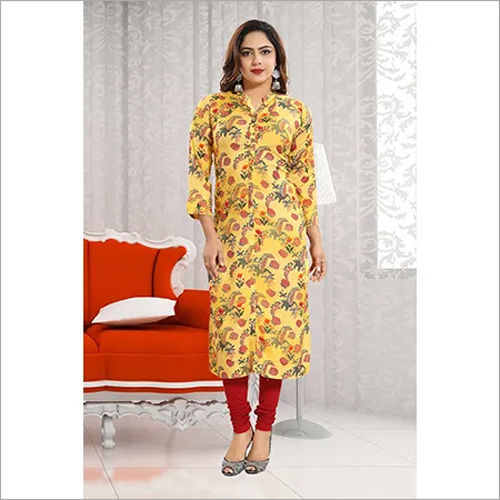 Rayon Printed Kurti Length: 44 Inch (In)