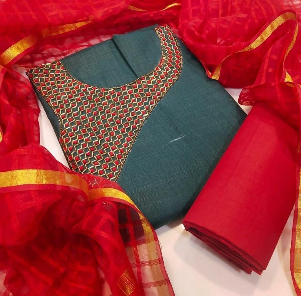 Chanderi Net Dress Material