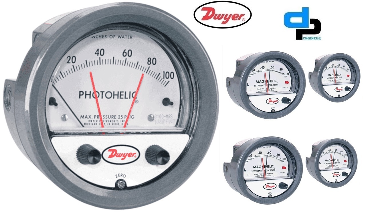 Dwyer A3320 Photohelic Pressure Switch Gauge