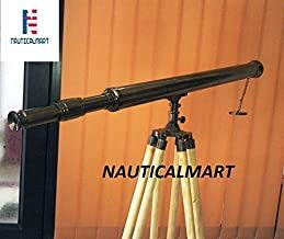 Nautical Antique Harbor Master Telescope with Natural Stand 45" Vintage Telescope