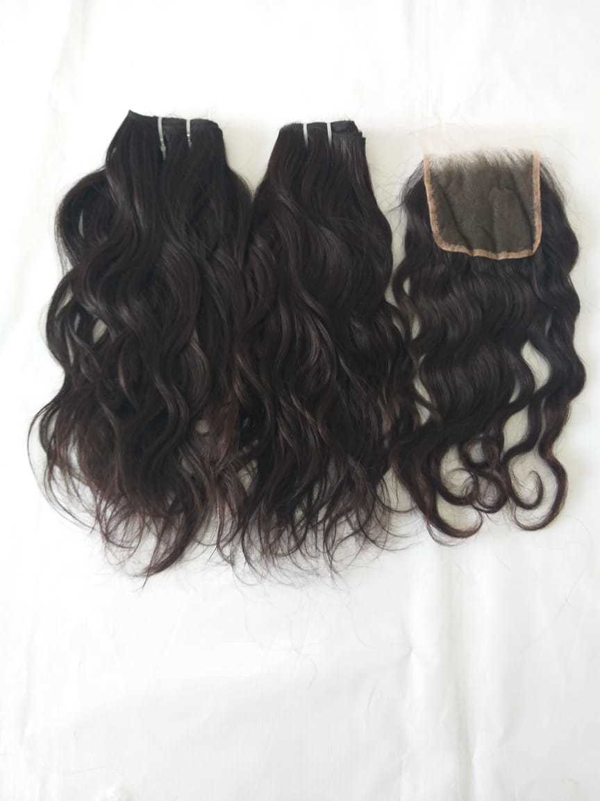 Single Donor Raw Indian Wavy Hair Bundles Remy Wavy Human Hair Manufacturer ,Exporter,Supplier