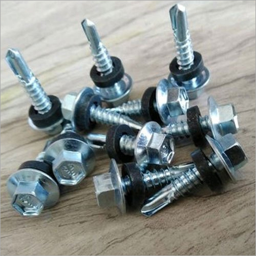 Carbon Steel Self Drilling Screw - 5.5x45mm , Silver Polished Finish, High Quality Material, Accurate Threading, Corrosion & Abrasion Resistance