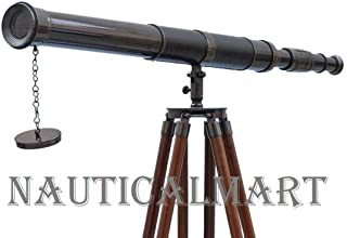 NauticalMart Nautical Floor Oil Rubbed Bronze Harbor Master Standing Vintage Telescope, Black