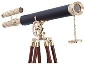 Nautical Marine Floor Standing Telescope With Wooden Tripod Base
