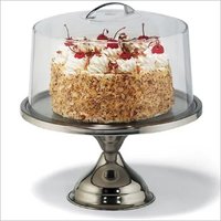 Cake Stand SS 33 cm with PC Lid