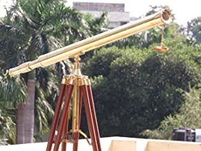 NAUTICALMART Nautical Brass Harbor Master Floor Standing Telescope 60