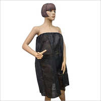 Facial Gown - Non Woven Fabric, Medium Size, Black Color - Designed For Salon And Spa Use With Enhanced Mobility For Facial Treatments