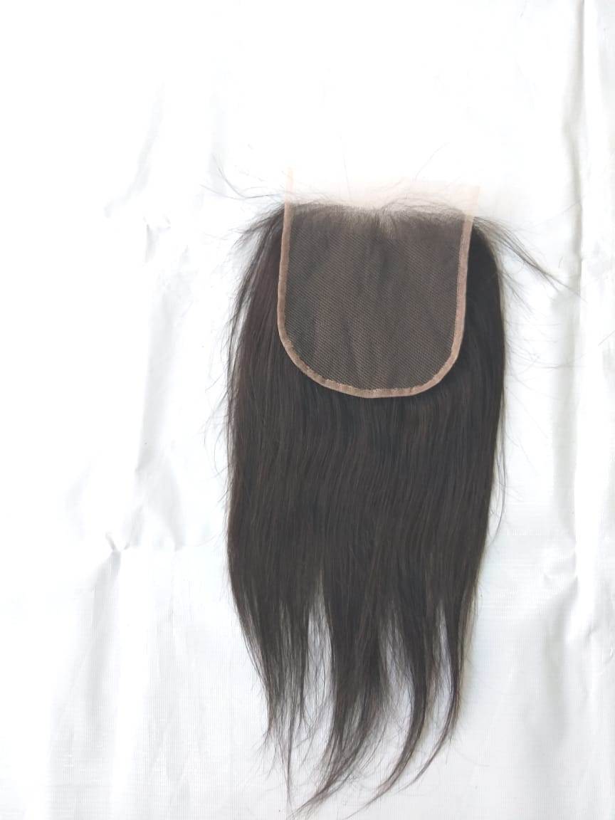 Top Quality Virgin  kinky straight Hair with Closure 4x4