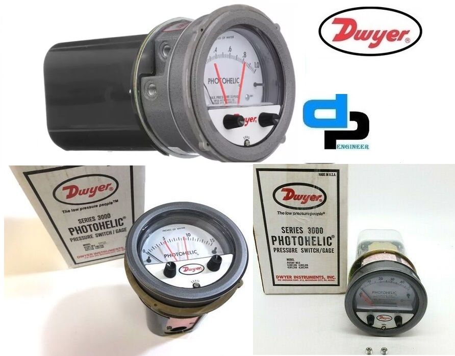 Dwyer A3150 Photohelic Pressure Switch Gauge