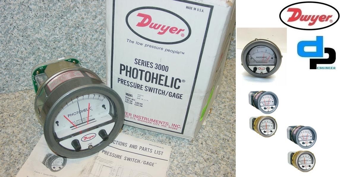 Dwyer A3150 Photohelic Pressure Switch Gauge