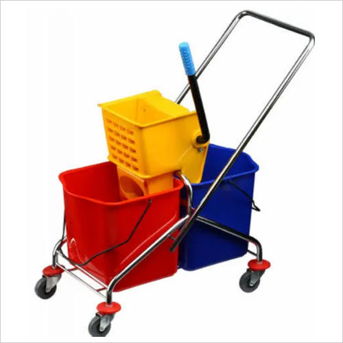 Double Bucket Mop Trolley (Ss Handle) Size: Standard