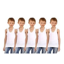 Kids White Color Cotton Vest