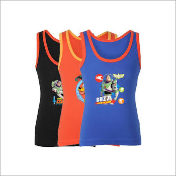 Kids Printed Body Care Sando - Cotton & Hosiery Blend, 35-75 cm | Available in Orange, Blue, Black - Soft, Breathable, Skin-Friendly & Sweat Absorbent