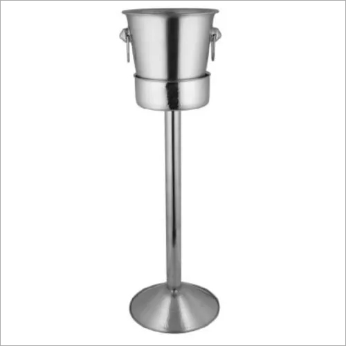 Wine Bucket with Pipe Stand SS 22 x 75 cm