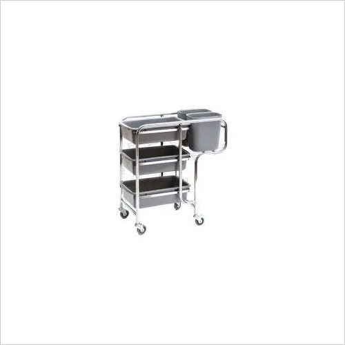 Ss Trolley With Tray Dustbin