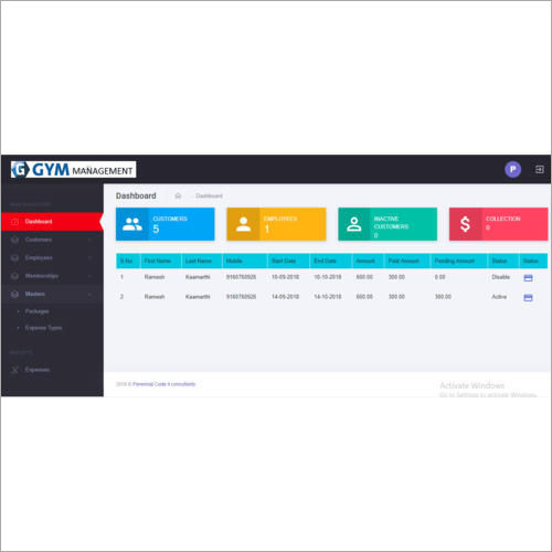 Gym Membership Subscription Software With Bio Metric Device