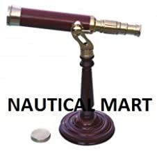 18" Brass Telescope Spotting with Wooden Stand Vintage Style Decor Telescope Nautical