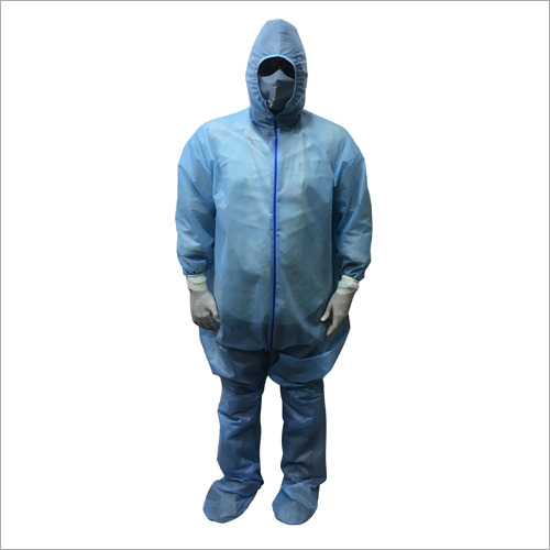 Sky Blue Disposable Protective Coverall Hooded Suit at Best Price in