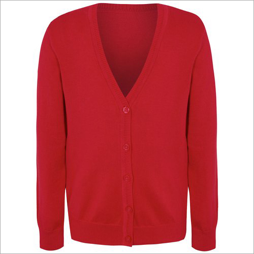 Woolen Red V Neck Sweater