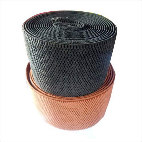 Honey Comb Polyester Elastic Tape - Polyester, 1 Inch, Orange & Black Color, 8-10mm Thickness | High Tear Resistance, Plain Pattern, Ideal for Footwear Production