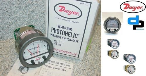 Dwyer A3001 Photohelic Pressure Switch Gauge