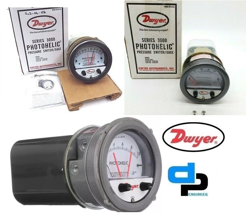 Dwyer A3010AV Photohelic Pressure Switch Gauge