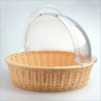 Bread Basket Pp Ivory With Pc Roll Top Cover Round 40 Cm