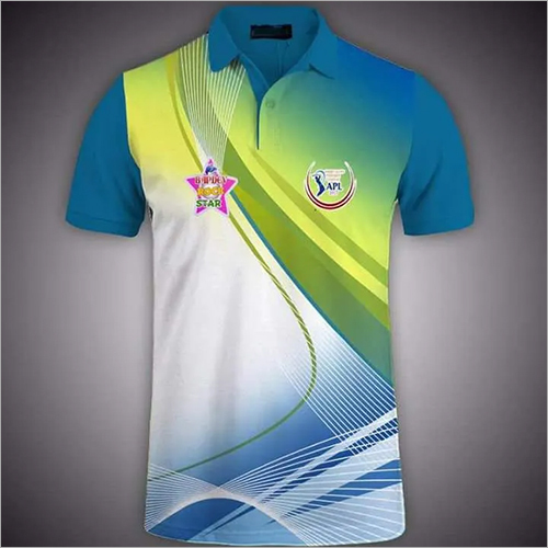 Green-Blue-White Sublimation T-Shirts 